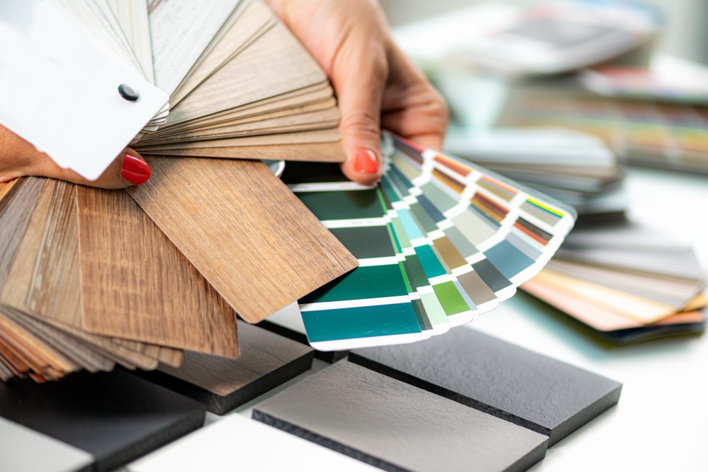 muestra de materiales y colores